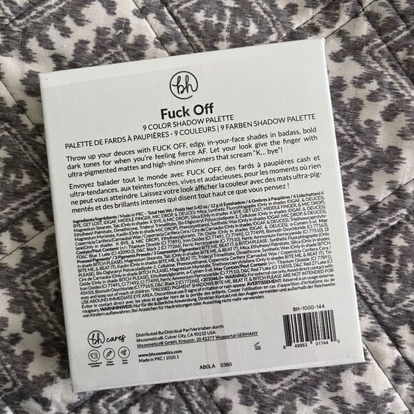 BH Cosmetics F*ck Off Eyeshadow Palette 9 Colors - Picture 4 of 4